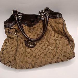 USED GUCCI SUKEY MONOGRAM TOTE